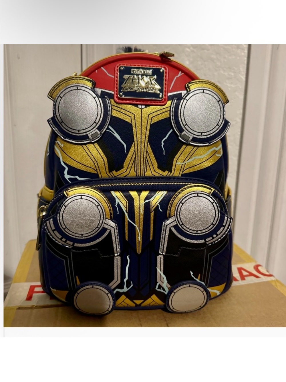 Loungefly Marvel Nova Corps Mini Backpack in Navy, Gold & Silver